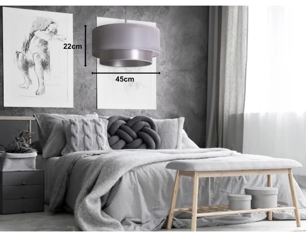 Duolla - Luster na lanku NANTES 1xE27/15W/230V pr. 45 cm strieborná