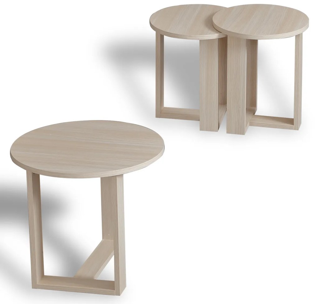 Skladací stôl Mira Oak, 3 ks