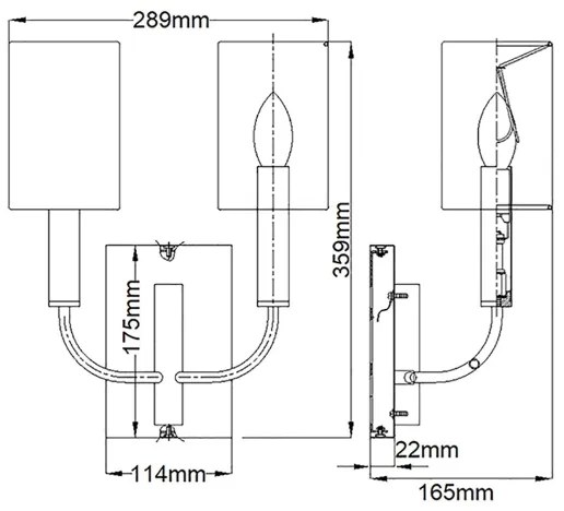 Feiss FE-BRIANNA2-BB - Nástenné svietidlo BRIANNA 2xE14/60W/230V