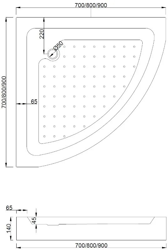 Mexen Rio, štvrťkruhový sprchovací kút s posuvnými dverami 80(dvere) x 80(dvere) x 190 cm, 6mm sklo námraza, zlatý profil + biela sprchová vanička RIO, 863-080-080-50-30-4710