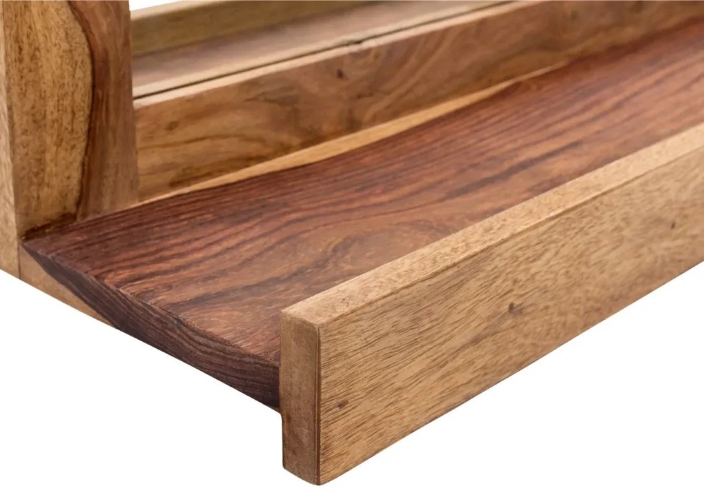 furniture-nabytek.cz - Masivní koupelnové zrcadlo Lagos z palisandru, lakované, hnědé – 70×66 cm