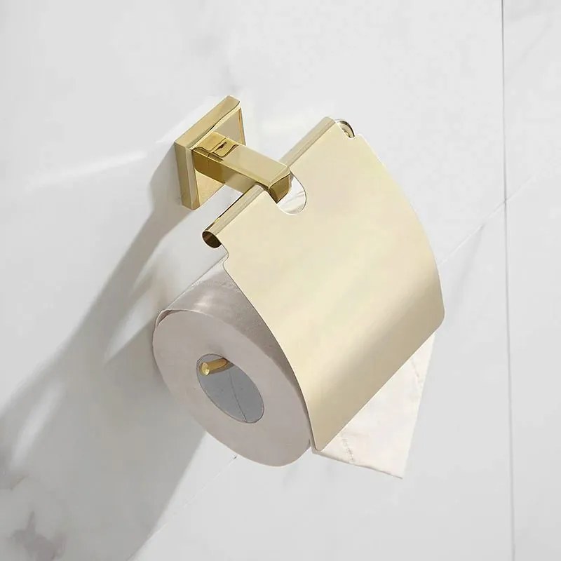 Rea Rea, držiak na toaletný papier s krytom 322199B, zlatá lesklá, REA-06917