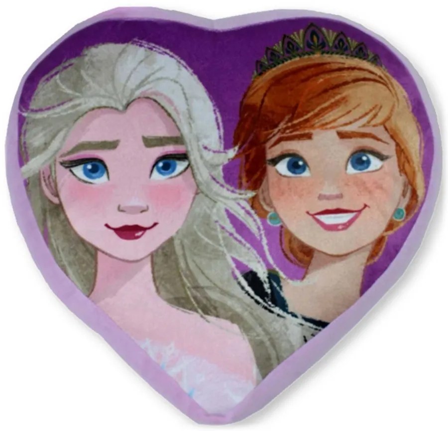 Vankúš v tvare srdca Ľadové kráľovstvo - Frozen - motív Anna a Elsa - 36 x 36 cm