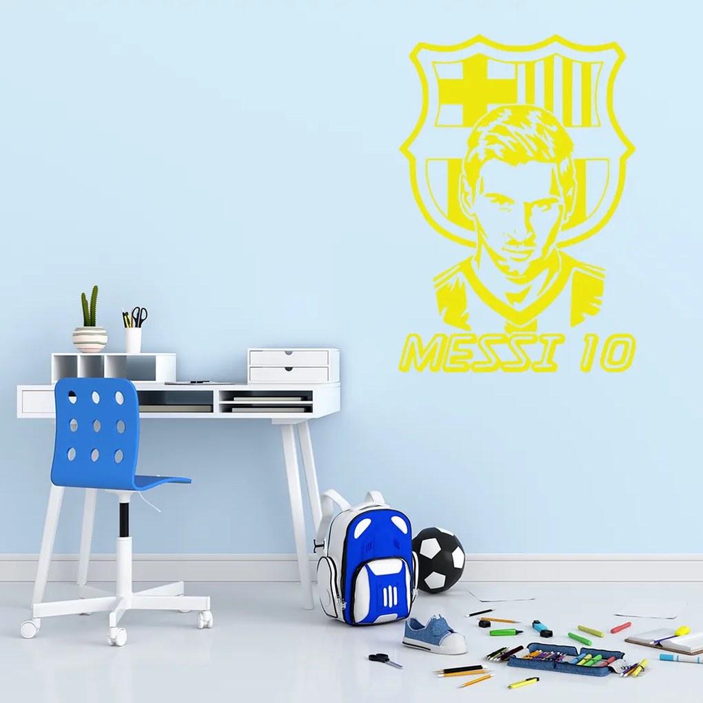 Veselá Stena Samolepka Lionel Messi 10 Farba: modrá, Veľkosť: 60 x 42 cm