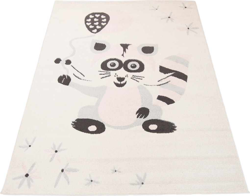 TA Koberec H321A BIELA/RUŽOVÁ HAPPY FBA Rozmer: 80x150 cm