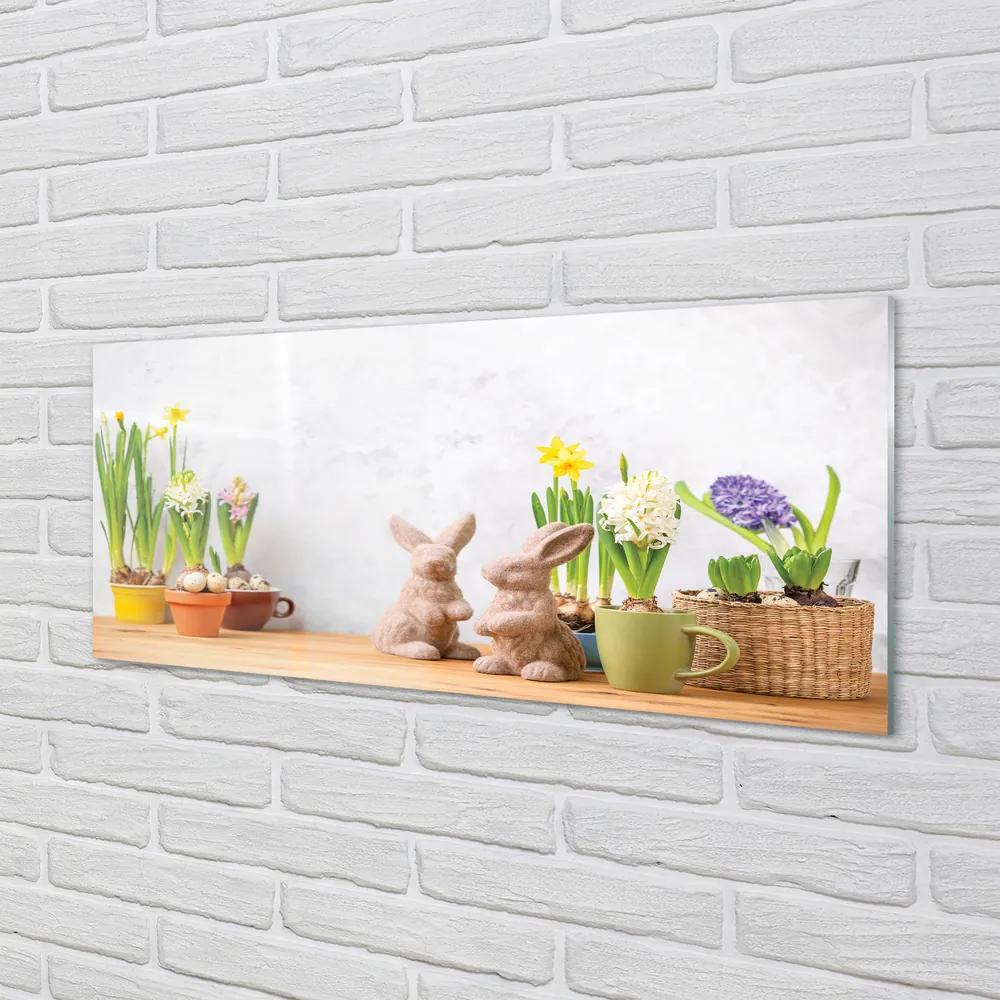 Obraz na akrylátovom skle Kvety králiky 120x60 cm