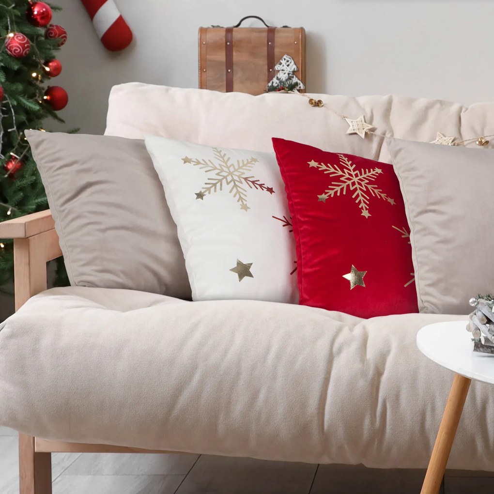 EUROFIRANY VIANOČNÁ DEKORAČNÁ OBLIEČKA NA VANKÚŠ ELEGANCE6 45X45 CM VZOROVANÁ