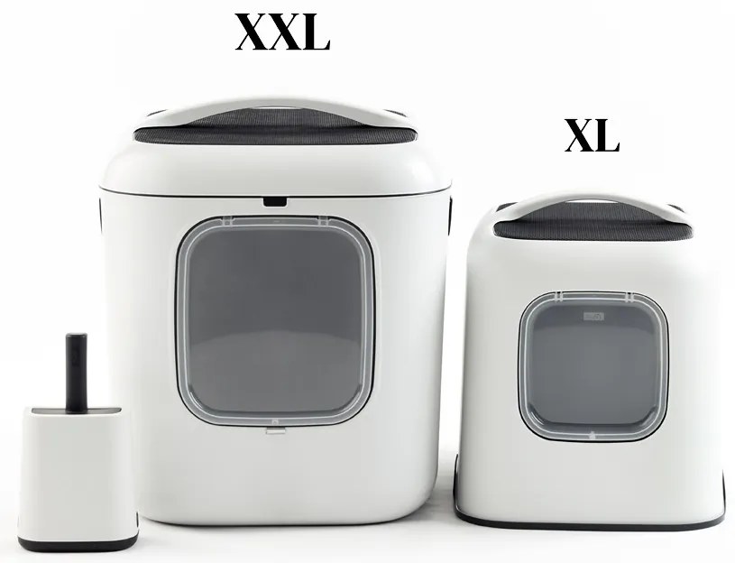 Rotho 2. akosť - Mačacia toaleta, krytý záchod pre mačky CAT XXL - biela