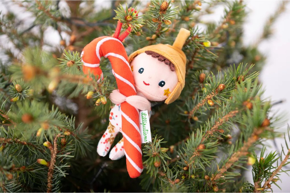 Lilliputiens - vianočný škriatok s cukrovou paličkou a čiapočkou