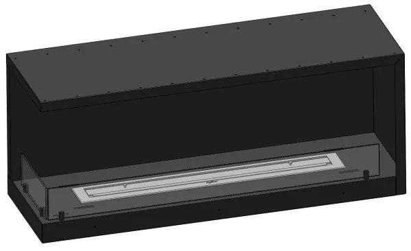 InFire - Rohový BIO krb 110x45 cm 3kW čierna