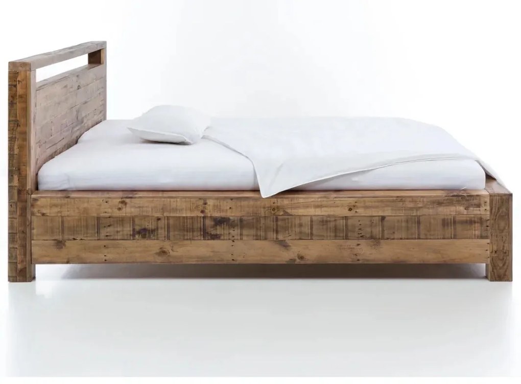 furniture-nabytek.cz - Masívna posteľ Havelock z recyklovanej borovice, lakovaná, hnedá
