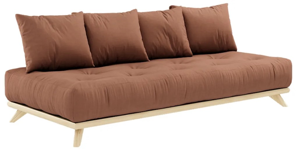 Variabilná pohovka Senza Clear lacquered/Clay brown 85 × 200 × 90 cm