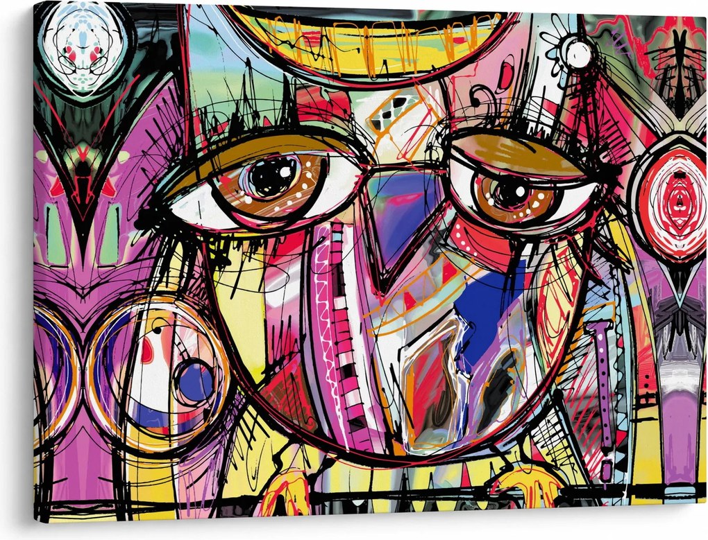 Obraz - Street art - sova (70x50 cm)