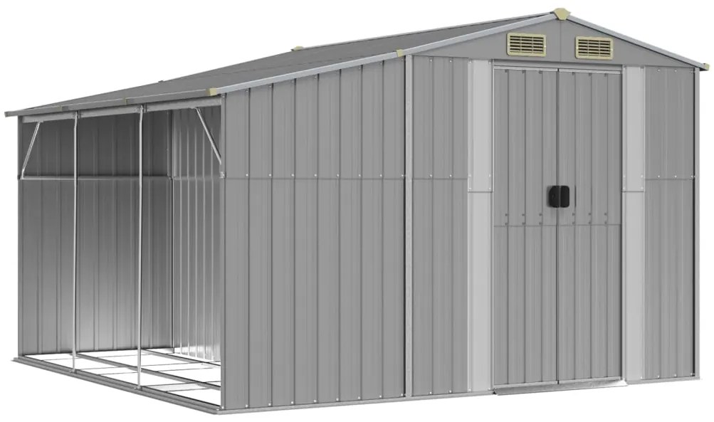 Záhradná kôlňa sivá 277x279x179 cm pozinkovaná oceľ