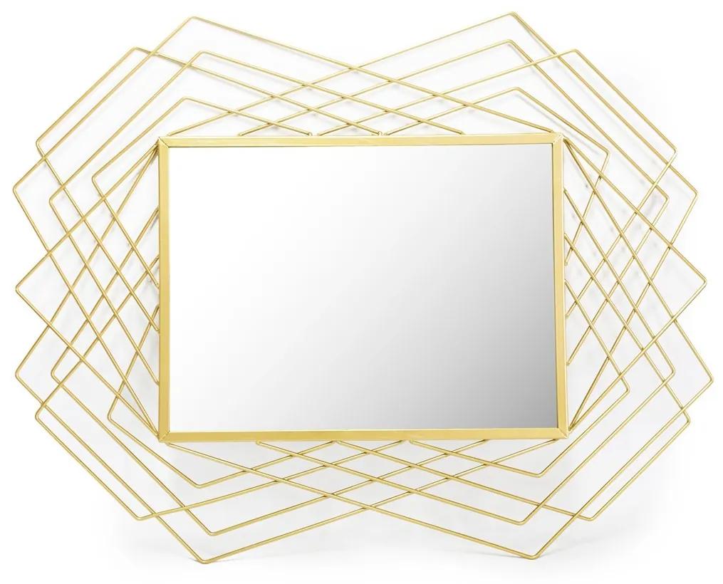 HOMEDE Nástenné zrkadlo Pando zlaté, velikost 55x1x68