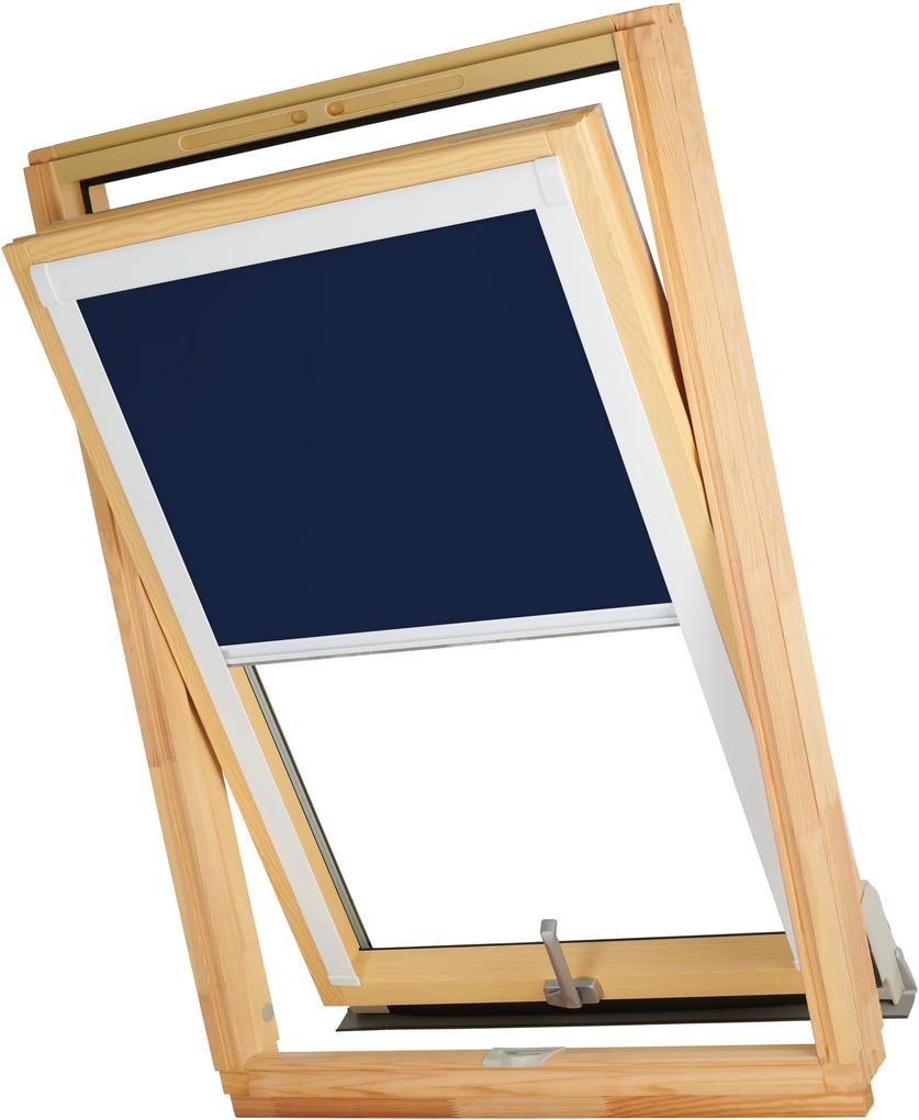 Dekodum Termoizolačná roleta na strešné okno typu FAKRO 78x140 Farba látky: Navy Silver, Farba profilu: Biela