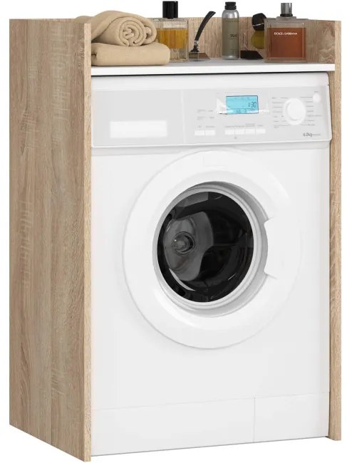 Kúpeľňová skrinka na práčku FIN dub sonoma / biela