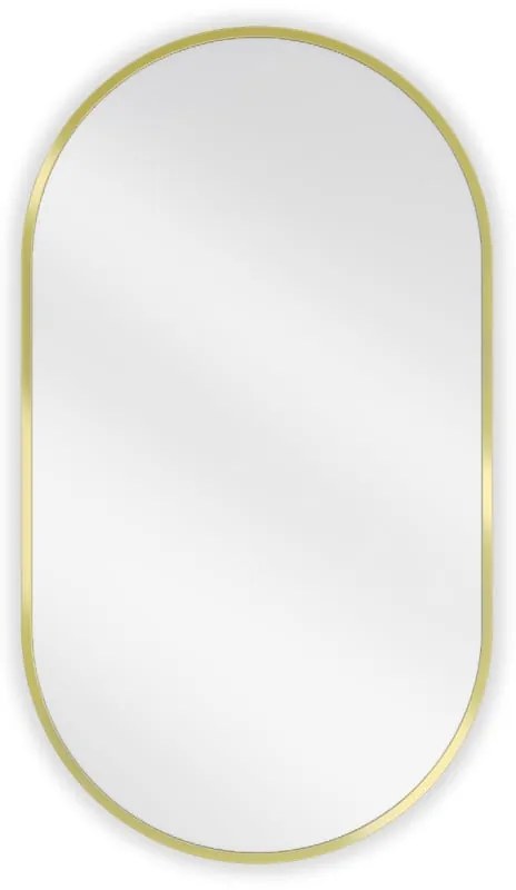Mexen Loft, oválne kúpeľňové zrkadlo 80 x 45 cm, farba rámu zlatá lesklá, 9851-080-045-000-50