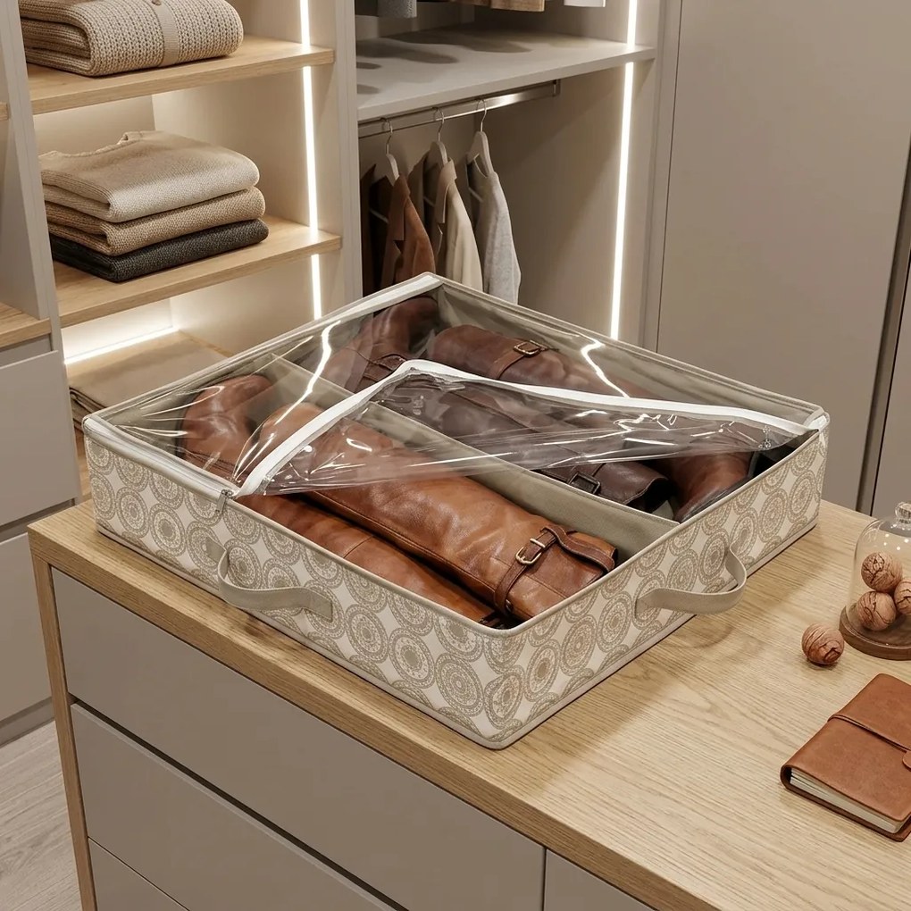 Domo Living Organizér na topánky - DOMO ELLA, béžový, 60 x 50 x 12 cm