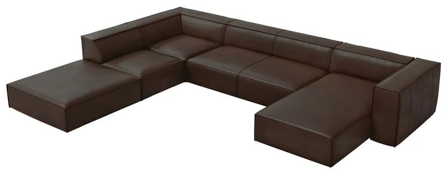 Tmavohnedá kožená rohová pohovka (ľavý roh) Madame - Windsor &amp; Co Sofas