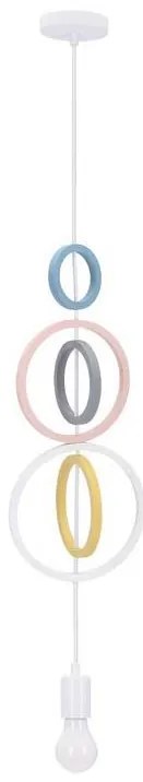 Detský luster na lanku HOOPS 1xE27/20W/230V pr. 19 cm pestrofarebný