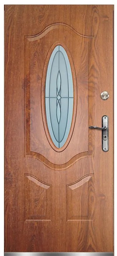 Dvere vchodové Florencja 90P zlatý dub