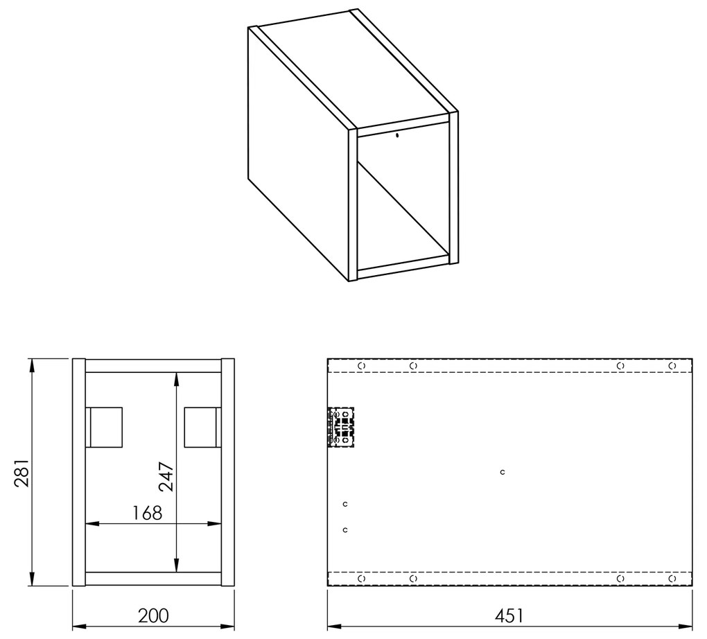 Elita Look Slim 20, modulová skrinka 20x45x28 cm PDW, biela lesklá, ELT-167099