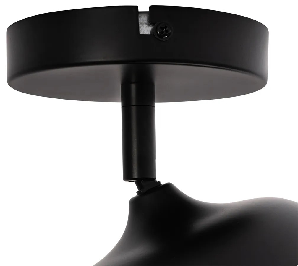 Dizajnové bodové svetlo čierne so zlatom a dymovým sklom - Kyan