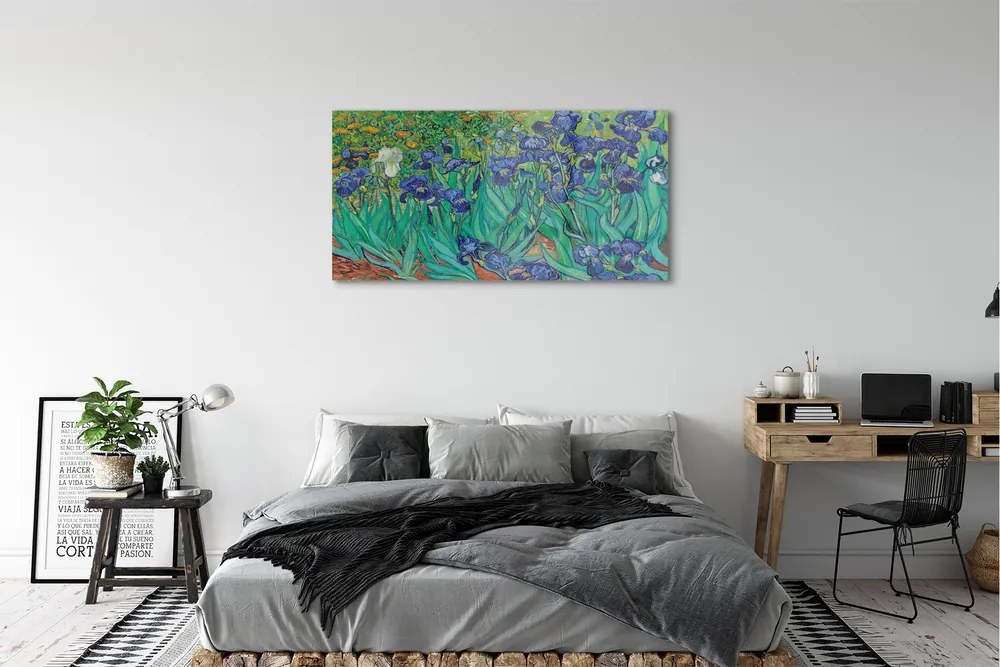 Obraz plexi Umenie kvety dúhovky 125x50 cm