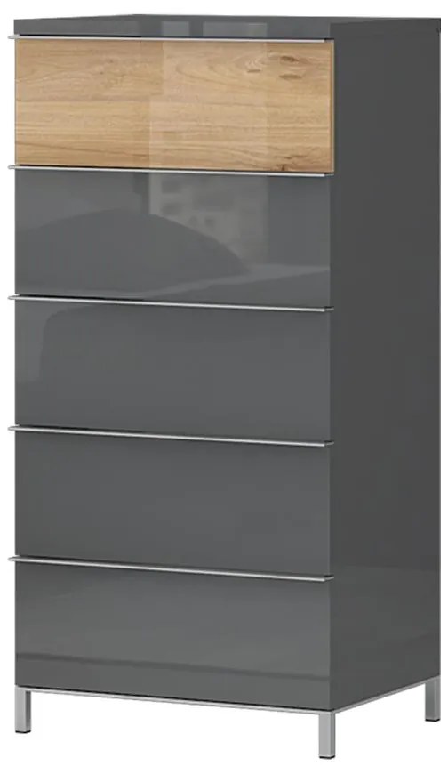 Komoda 5s Onyx f5/on lakované pacific walnut/anthracit