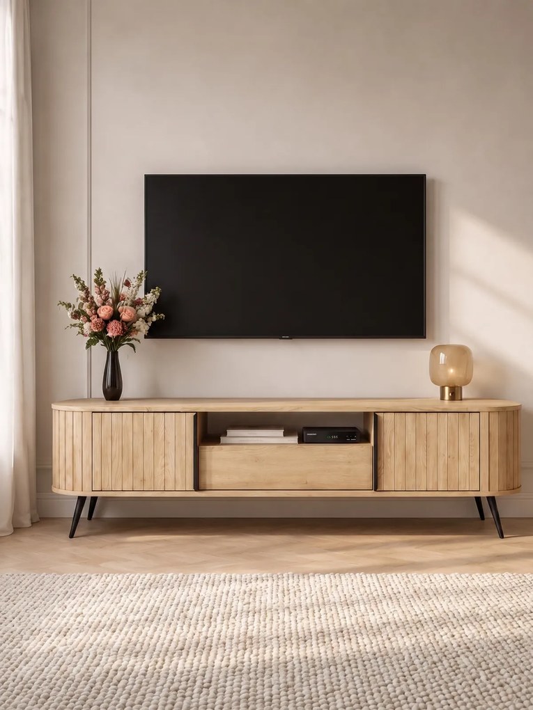 TV stolík Luvio 196 cm so zásuvkou - dub cremona