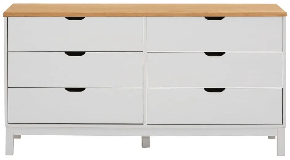 Biela nízka komoda z borovicového dreva 150x75 cm Post – Støraa