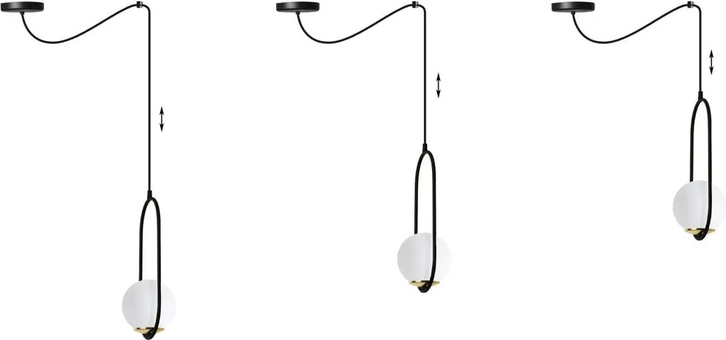 Závesné svietidlo Florence Spider, 1x biele sklenené tienidlo, b/g, U