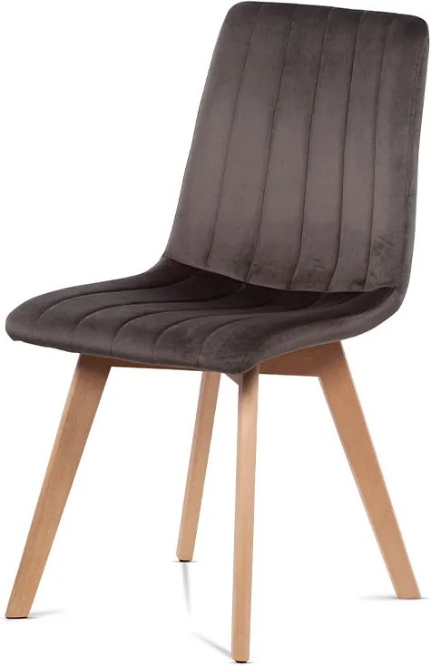 Štýlová stolička, tmavo šedou zamatovou látkou, nohy drvené bukový masív