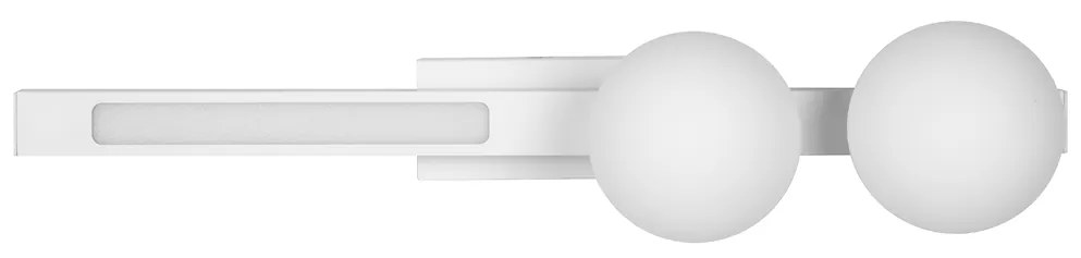 Nástenné svietidlo Magnet2, 2x biele sklenené tienidlo + 1x LED 13W, w