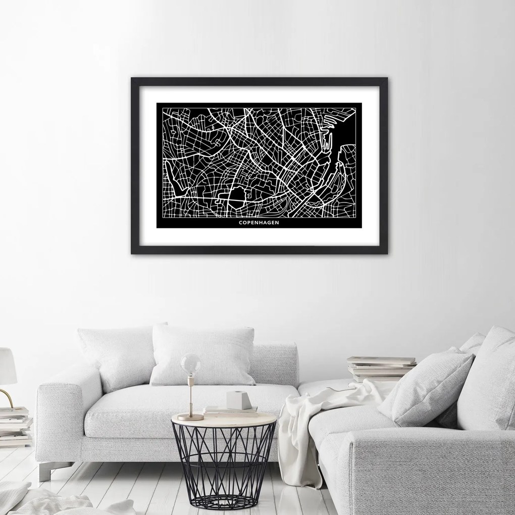Gario Plagát Plán mesta Kodaň Farba rámu: Bez rámu, Rozmery: 60 x 40 cm