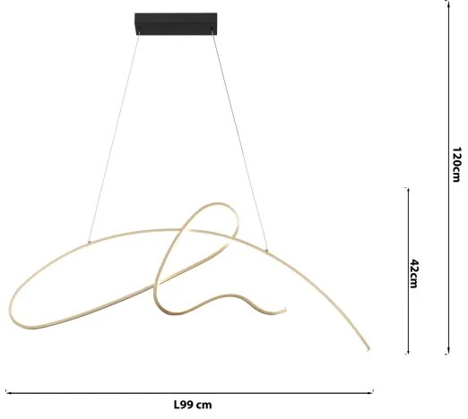 ONLI - LED Luster na lanku SIGN LED/42W/230V 4000K zlatá