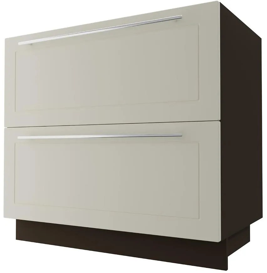 Kuchynská skrinka D2E/90 Quantum vanilla mat/lava