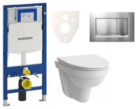 Cenovo zvýhodnený závesný WC set Geberit do ľahkých stien / predstenová montáž + WC Laufen Laufen Pro Nordic SIKOGES3H7, 1 ks