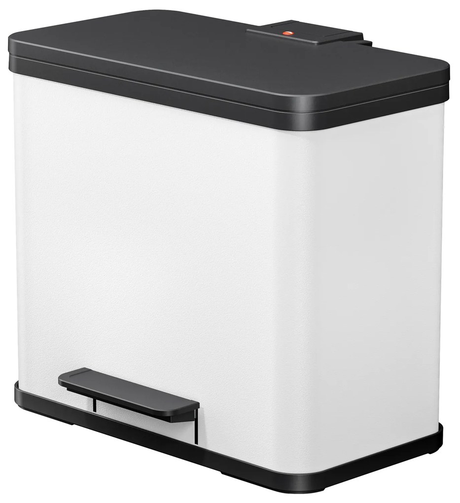 Nášľapný triediaci odpadkový kôš Trento öko 17+9, biela