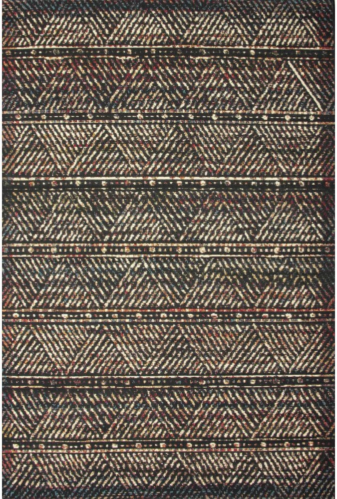Kusový koberec Kongo čierny, Velikosti 60x100cm