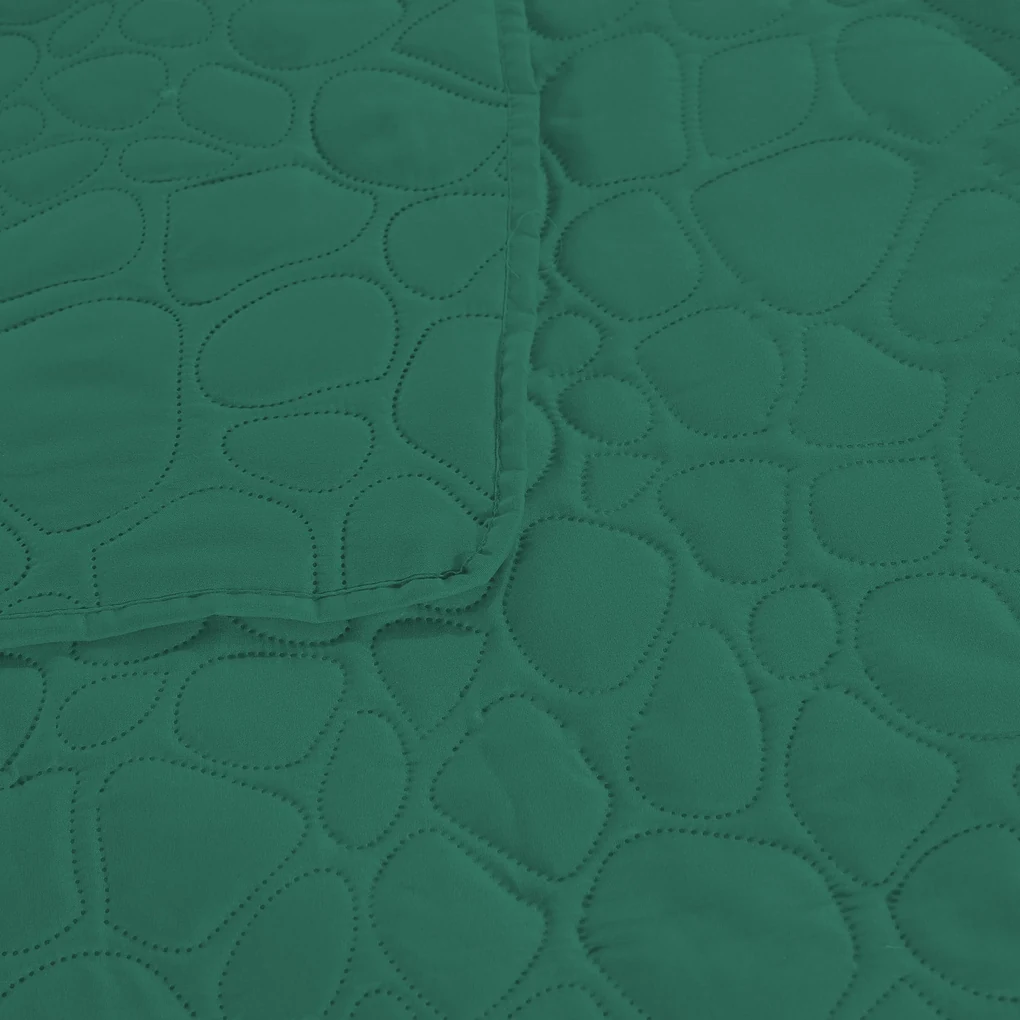 Zelený prehoz na posteľ so vzorom STONE Rozmer: 170 x 210 cm