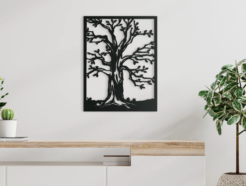 drevko Drevený obraz Jabloň Rozmer obrazu: 42,5 x 32,5 cm, Farba dekorácie: Čierna