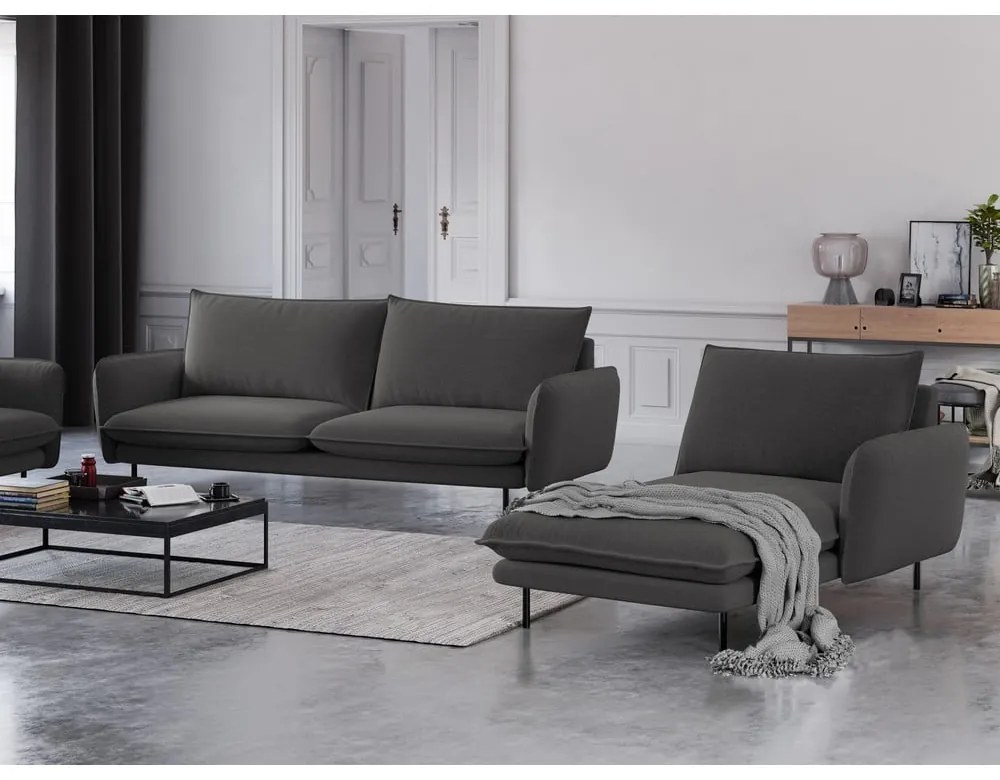 Tmavosivá leňoška Cosmopolitan Design Vienna, pravý roh