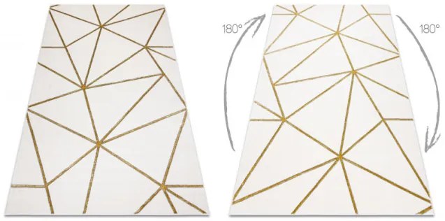Koberec EMERALD exkluzívny 1013 glamour, styl geometrický krémový / zlatý