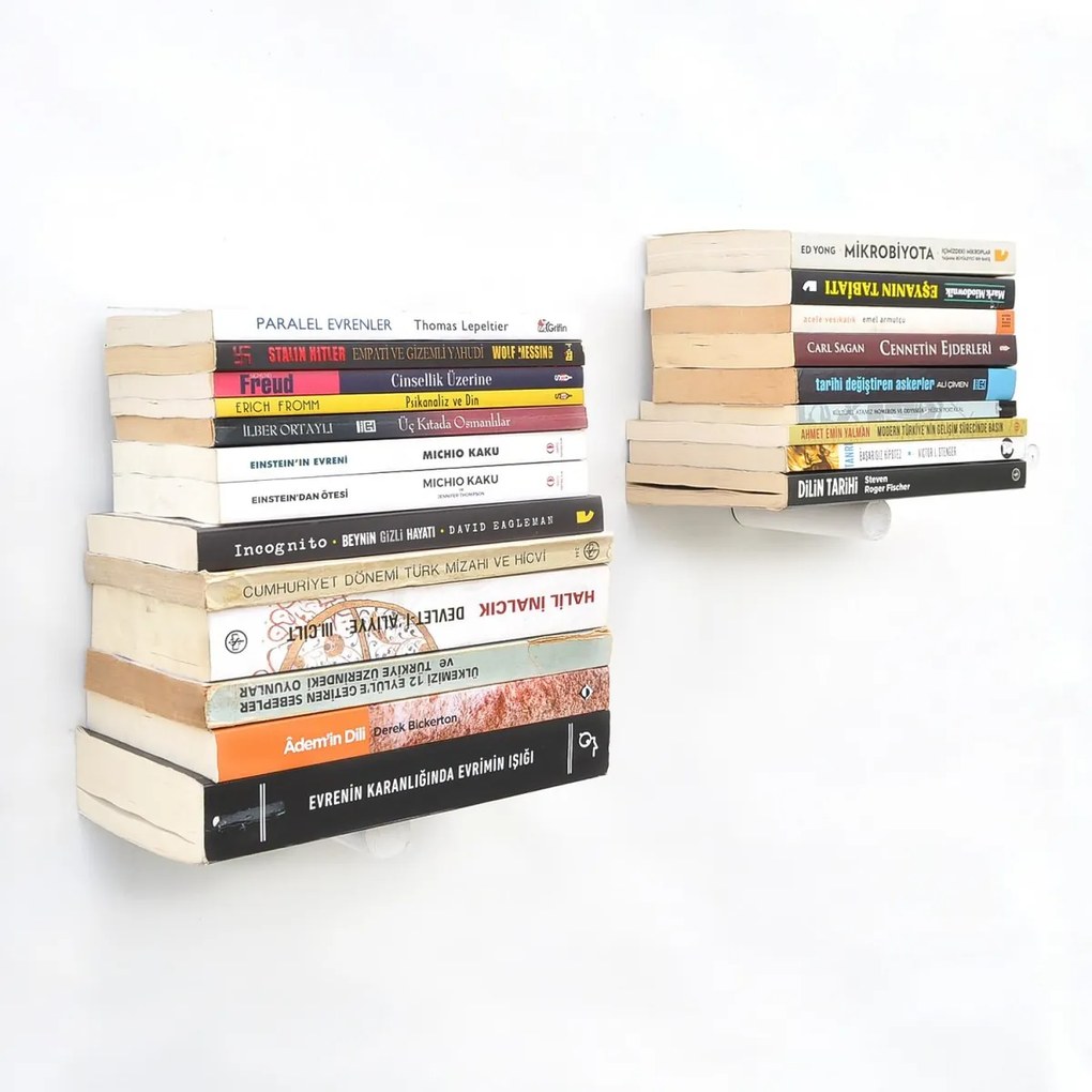 Nástenná polica Etora 2 kusy 21 cm čierna/biela