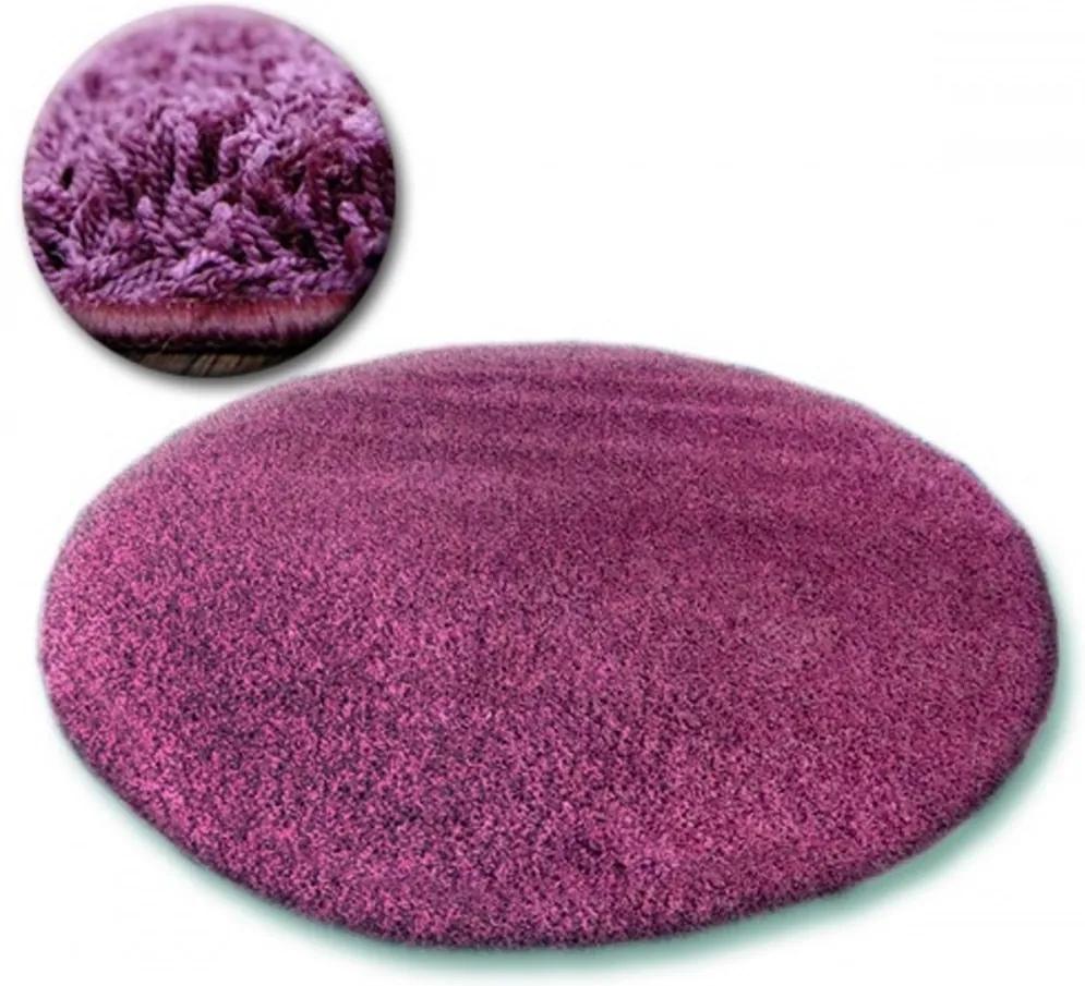 Kusový koberec Shaggy Galaxy fialový kruh, Velikosti 100cm