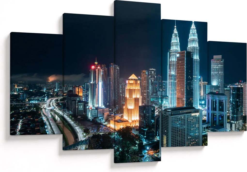 Obraz - Noc v Kuala Lumpur (150x105 cm)