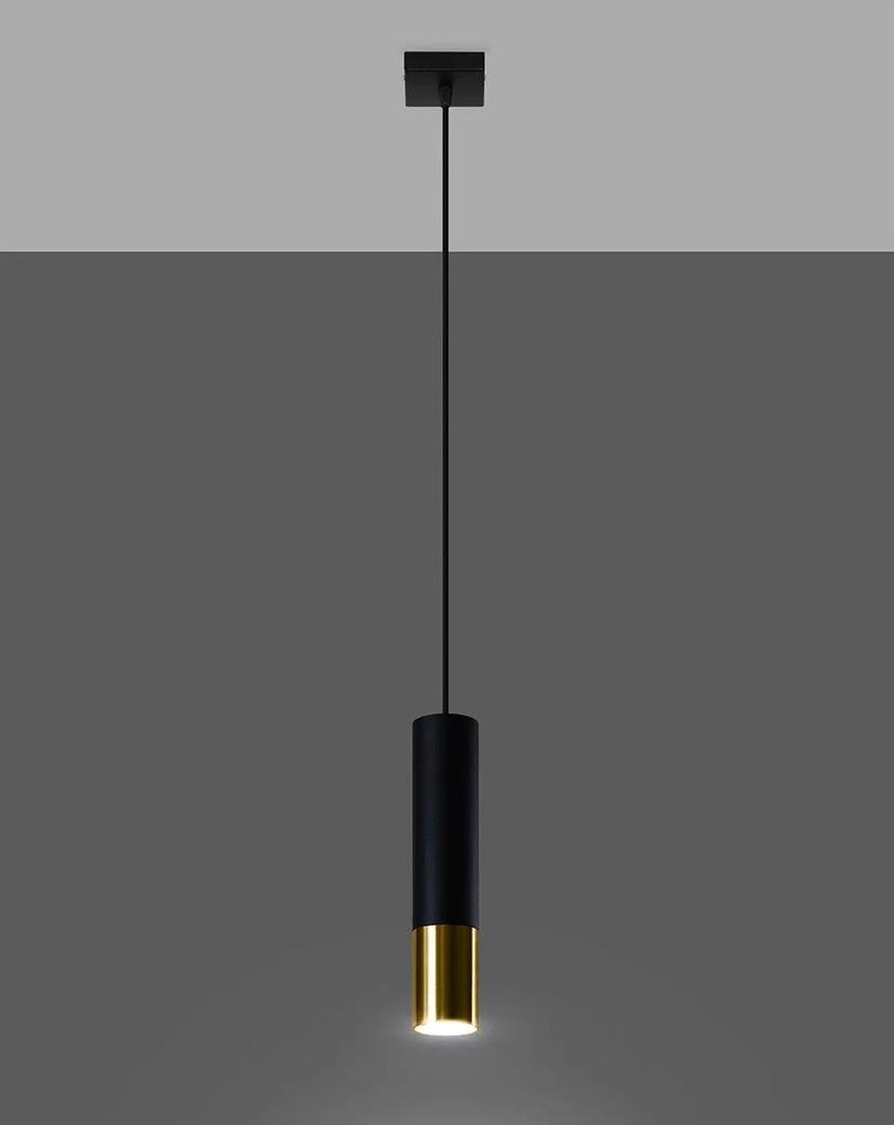 Závesné svietidlo Loopez, 1x čierne kovové tienidlo, g