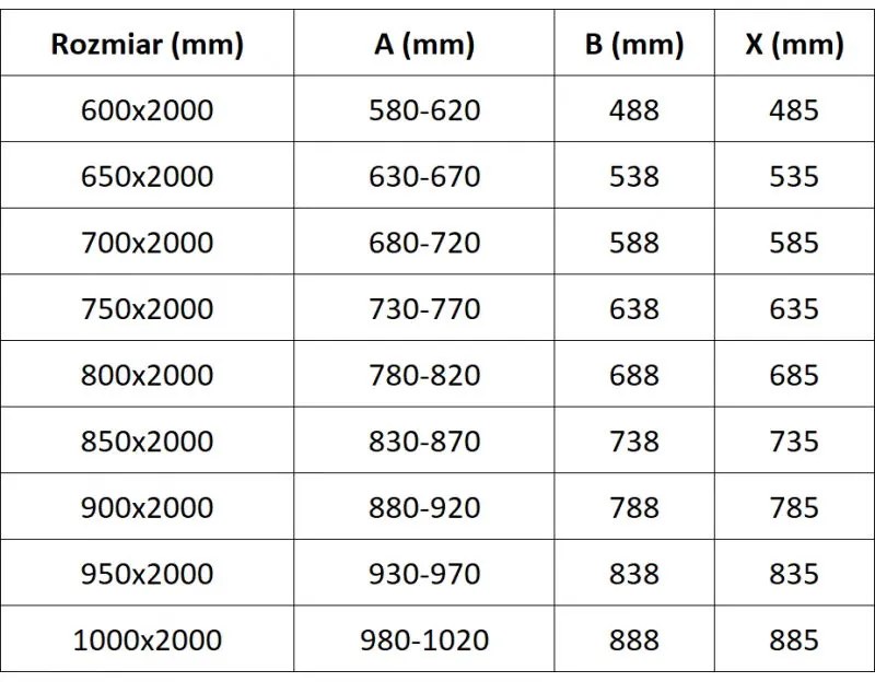 Mexen Exo, 1-krídlové dvere do otvoru 65x200 cm, 6mm číre sklo, chrómový profil, 817-065-000-01-00